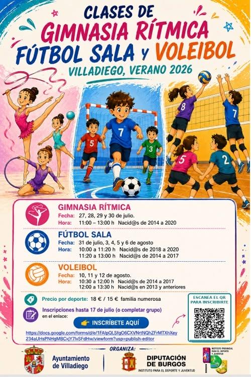 VERANO CLASES DE GIMNASIA RÍTMICA, FÚTBOL SALA Y VOLEIBOL
