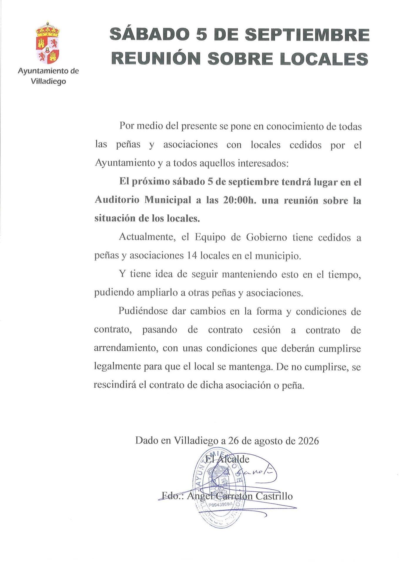 Reunión sobre locales